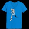 Ladies’  Junior Fine Jersey V-Neck Longer Length T-Shirt Thumbnail