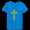 Ladies’  Junior Fine Jersey V-Neck Longer Length T-Shirt Thumbnail