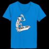 Ladies’  Junior Fine Jersey V-Neck Longer Length T-Shirt Thumbnail