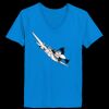Ladies’  Junior Fine Jersey V-Neck Longer Length T-Shirt Thumbnail