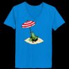 Ladies’  Junior Fine Jersey V-Neck Longer Length T-Shirt Thumbnail