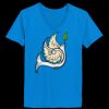 Ladies’  Junior Fine Jersey V-Neck Longer Length T-Shirt Thumbnail
