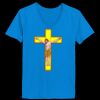 Ladies’  Junior Fine Jersey V-Neck Longer Length T-Shirt Thumbnail
