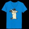 Ladies’  Junior Fine Jersey V-Neck Longer Length T-Shirt Thumbnail