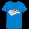 Ladies’  Junior Fine Jersey V-Neck Longer Length T-Shirt Thumbnail