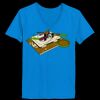 Ladies’  Junior Fine Jersey V-Neck Longer Length T-Shirt Thumbnail