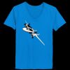 Ladies’  Junior Fine Jersey V-Neck Longer Length T-Shirt Thumbnail