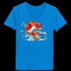 Ladies’  Junior Fine Jersey V-Neck Longer Length T-Shirt Thumbnail