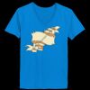 Ladies’  Junior Fine Jersey V-Neck Longer Length T-Shirt Thumbnail