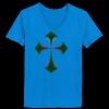 Ladies’  Junior Fine Jersey V-Neck Longer Length T-Shirt Thumbnail