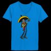 Ladies’  Junior Fine Jersey V-Neck Longer Length T-Shirt Thumbnail