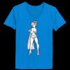 Ladies’  Junior Fine Jersey V-Neck Longer Length T-Shirt Thumbnail