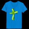 Ladies’  Junior Fine Jersey V-Neck Longer Length T-Shirt Thumbnail