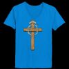 Ladies’  Junior Fine Jersey V-Neck Longer Length T-Shirt Thumbnail