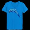 Ladies’  Junior Fine Jersey V-Neck Longer Length T-Shirt Thumbnail