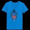 Ladies’  Junior Fine Jersey V-Neck Longer Length T-Shirt Thumbnail