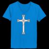 Ladies’  Junior Fine Jersey V-Neck Longer Length T-Shirt Thumbnail