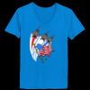 Ladies’  Junior Fine Jersey V-Neck Longer Length T-Shirt Thumbnail