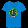 Ladies’  Junior Fine Jersey V-Neck Longer Length T-Shirt Thumbnail