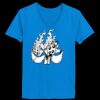 Ladies’  Junior Fine Jersey V-Neck Longer Length T-Shirt Thumbnail