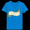 Ladies’  Junior Fine Jersey V-Neck Longer Length T-Shirt Thumbnail
