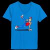 Ladies’  Junior Fine Jersey V-Neck Longer Length T-Shirt Thumbnail