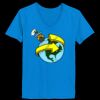 Ladies’  Junior Fine Jersey V-Neck Longer Length T-Shirt Thumbnail