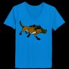 Ladies’  Junior Fine Jersey V-Neck Longer Length T-Shirt Thumbnail