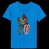 Ladies’  Junior Fine Jersey V-Neck Longer Length T-Shirt Thumbnail