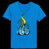 Ladies’  Junior Fine Jersey V-Neck Longer Length T-Shirt Thumbnail