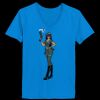 Ladies’  Junior Fine Jersey V-Neck Longer Length T-Shirt Thumbnail