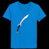 Ladies’  Junior Fine Jersey V-Neck Longer Length T-Shirt Thumbnail
