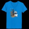 Ladies’  Junior Fine Jersey V-Neck Longer Length T-Shirt Thumbnail