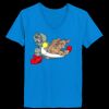 Ladies’  Junior Fine Jersey V-Neck Longer Length T-Shirt Thumbnail