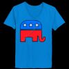 Ladies’  Junior Fine Jersey V-Neck Longer Length T-Shirt Thumbnail