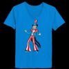 Ladies’  Junior Fine Jersey V-Neck Longer Length T-Shirt Thumbnail