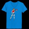 Ladies’  Junior Fine Jersey V-Neck Longer Length T-Shirt Thumbnail