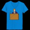 Ladies’  Junior Fine Jersey V-Neck Longer Length T-Shirt Thumbnail