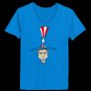 Ladies’  Junior Fine Jersey V-Neck Longer Length T-Shirt Thumbnail