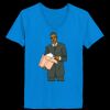 Ladies’  Junior Fine Jersey V-Neck Longer Length T-Shirt Thumbnail