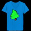 Ladies’  Junior Fine Jersey V-Neck Longer Length T-Shirt Thumbnail