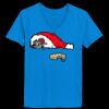 Ladies’  Junior Fine Jersey V-Neck Longer Length T-Shirt Thumbnail