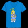 Ladies’  Junior Fine Jersey V-Neck Longer Length T-Shirt Thumbnail