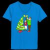 Ladies’  Junior Fine Jersey V-Neck Longer Length T-Shirt Thumbnail