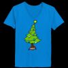Ladies’  Junior Fine Jersey V-Neck Longer Length T-Shirt Thumbnail