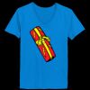 Ladies’  Junior Fine Jersey V-Neck Longer Length T-Shirt Thumbnail