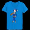 Ladies’  Junior Fine Jersey V-Neck Longer Length T-Shirt Thumbnail