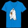 Ladies’  Junior Fine Jersey V-Neck Longer Length T-Shirt Thumbnail
