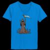 Ladies’  Junior Fine Jersey V-Neck Longer Length T-Shirt Thumbnail