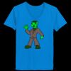 Ladies’  Junior Fine Jersey V-Neck Longer Length T-Shirt Thumbnail